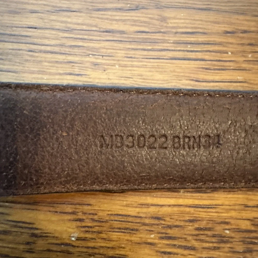 Leather Belt Size 34 MB3022 Brn Buffalo Conchos Basket Weave